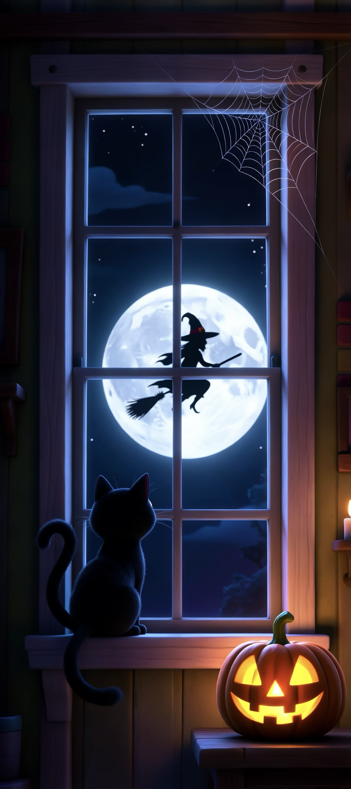 Cat watching the witch